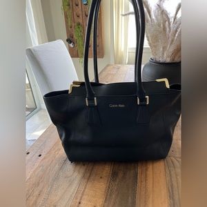 Calvin Klein saffiano leather black tote